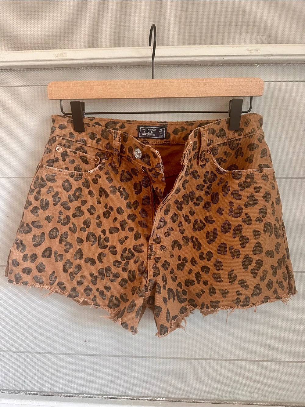 Abercrombie & Fitch Leopard Print Jean Shorts - Picture 4 of 7